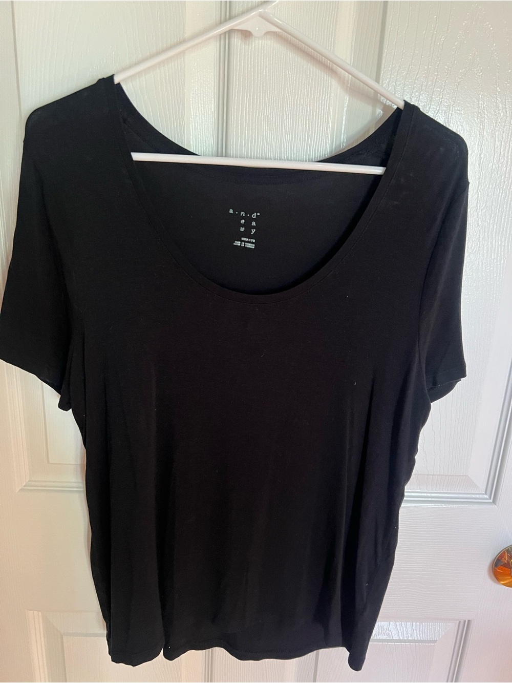 a new day Black Scoop Neck Short Sleeve Tee
